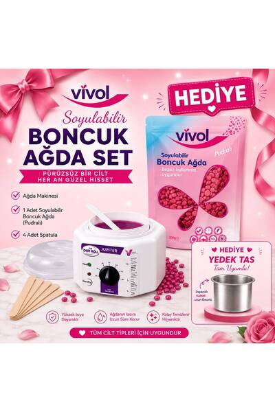 Vivol 2 Yıl Garantili Isıtıcı Makine Hediye Pudralı Boncuk Ağda 4 Spatula