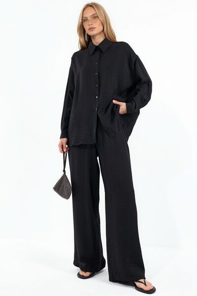 Hiccup Bdart Buttoned Long Sleeve Textured Shirt