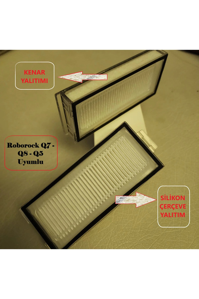 LİN GRUP Roborock Q5 Q7 Q8 - Filtru Hepa și izolație din silicon Robot Touch