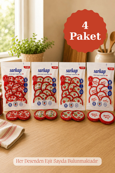 Sarkap Hijyenik Paketli 4'lü 82 mm Kapak - Esmer Şef Seri