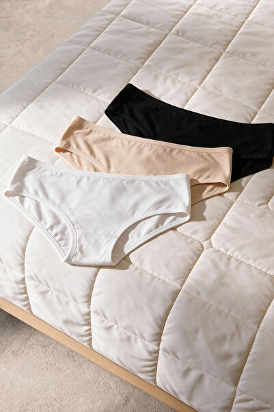 Bolero Women's 3-Piece Cotton Slip Panties Plain Set