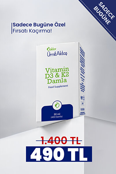 Dr. Ümit Aktaş D3 K2 Vitamin Damlası - 400 Damla