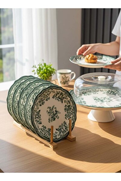 Onedekor 8 Parça Porselen Velour Green Pasta Seti