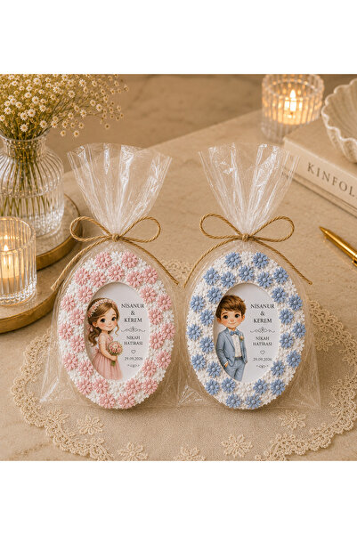 İDC ANI 50’Lİ Paket Taş Tozu Magnet Çerçeve Seti Doğum Günü, Baby Shower, Niş...