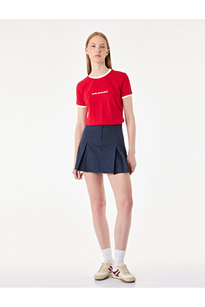 Koton Tricou din bumbac cu mânecă scurtă și guler rotund