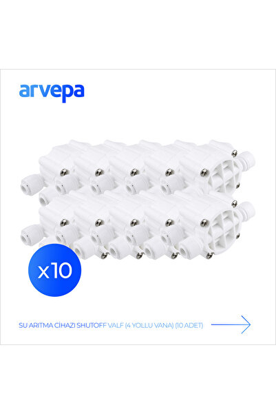 Arvepa Su Arıtma Cihazı Shutoff Valf (4 Yollu Vana) 10 Adet - Uzun Ömürlü