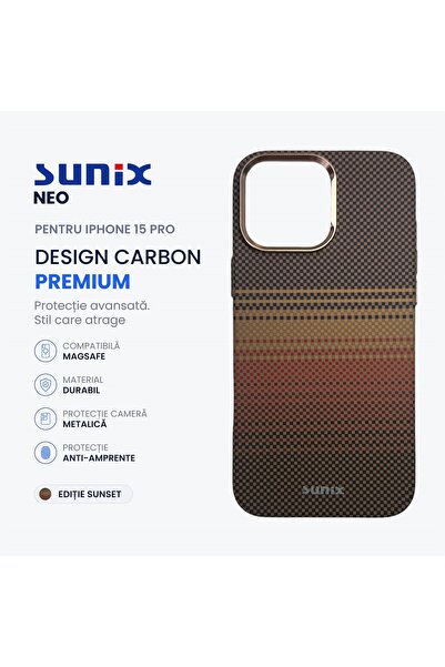 Sunix Husa Neo pentru iPhone 15 Pro Max A3293, Compatibila MagSafe, Design Ca...
