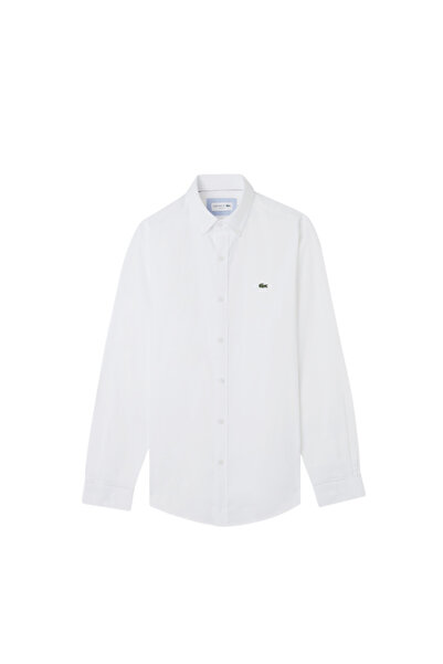 Lacoste Slim Fit Düğmeli Yaka Beyaz Gömlek