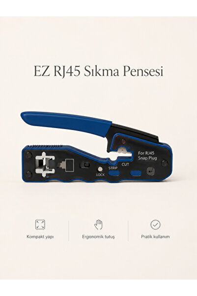 MVLH RJ45 RJ11 Sıkma Pensesi Pass Through Kablo Çakma Pense Cat5 Cat6 Ağ Kabl...