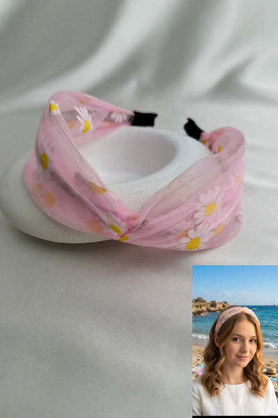 Modex Κεντημένο στέμμα σε ροζ απόχρωση Dusty Pink Daisy
