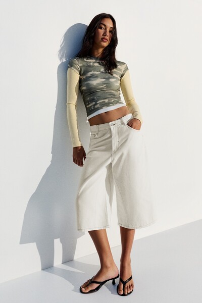 Bershka Slouchy denim bermuda şort