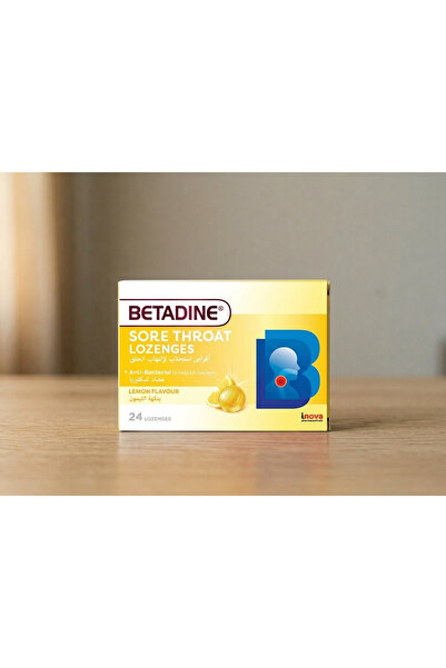 BETADINE Soothing & Antibacterial Sore Throat Lozenges Honey & Lemon Flavor, ...
