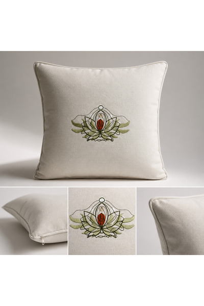 Elegancembroidery Bohem Kırlent Kılıfı, Nakışlı Kırlent Kılıfı, Dekoratif Yastık