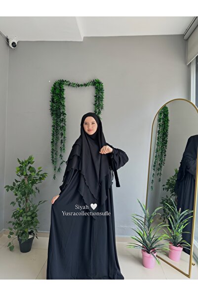 Yüsra Collection Σετ φόρεμα και μακρύ σουφλέ Liza 2 τεμαχίων