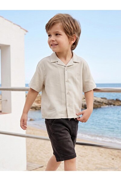 Civil Boys Basic Tatil Yaka 2-5 Yaş Gömlek - Bej