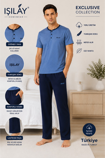 Işılay Açık mavi renk pijama takımı