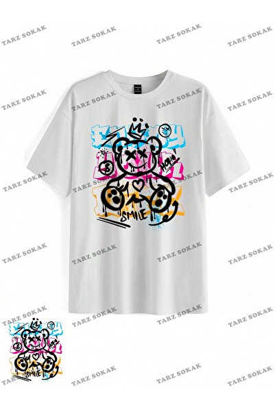 Tarzsokak BAY Pattern Štampano Unisex spušteno rame T-shirt - KOD-1334
