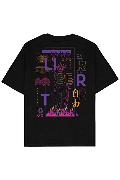 Adrift Tricou unisex oversize negru Liberta