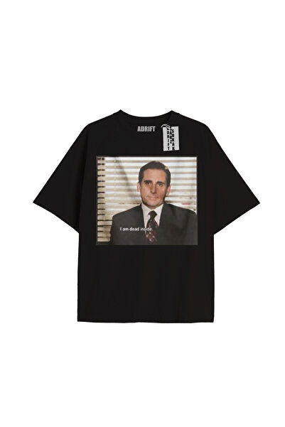 Adrift Kod Presss Unisex Siyah Dead Inside Michael Scott The Office T-shirt 3...