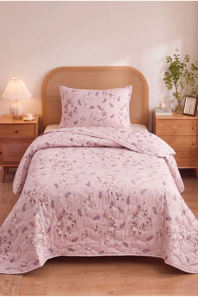YALITEKS HOME Kapitoneli Tek Kişilik Desenli Pike - Yatak Örtüsü Takımı 170x2...