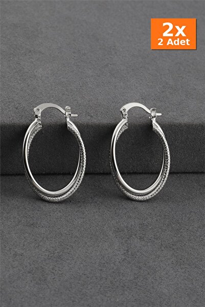 Bozhi Earrings Stainless Steel Silver Stylish Gift Hoop Earrings
