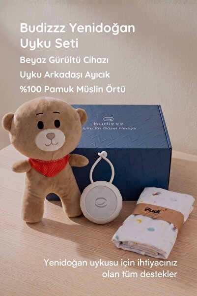 BUDİZZZ Yenidoğan Bebek Hediye Seti: (Uyku Arkadaşı • Beyaz Gürültü Cihazı • ...