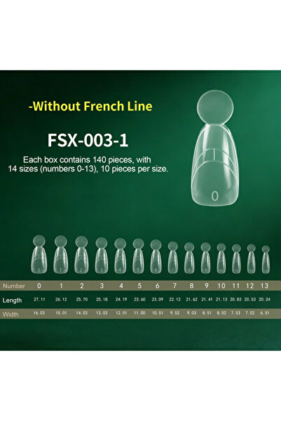 Choice1 FSX-003-1 Nailpop French Line Dual Forms Nail Tips 14 Sizes Square Co...