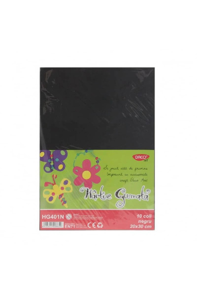 daço Hartie Gumata 10 coli, Daco Negru (HG401N)