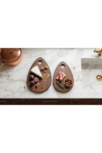 fam wood art Damla Model 2-Piece Cutting Presentation Chopping Board, Serving...