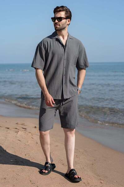 Madmext Smoked Basic Men's Shorts Set 6729