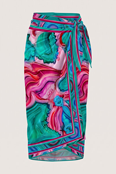 AQUABERRY Ocean Bloom Patterned Beach Pareo - Shiny Fabric That Doesn'T Show ...
