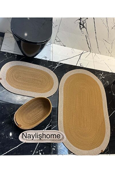 naylişhome 70x120cm ,40x60cm. 2 paspas,2 oval sepetli banyo takımı. hediyelik...