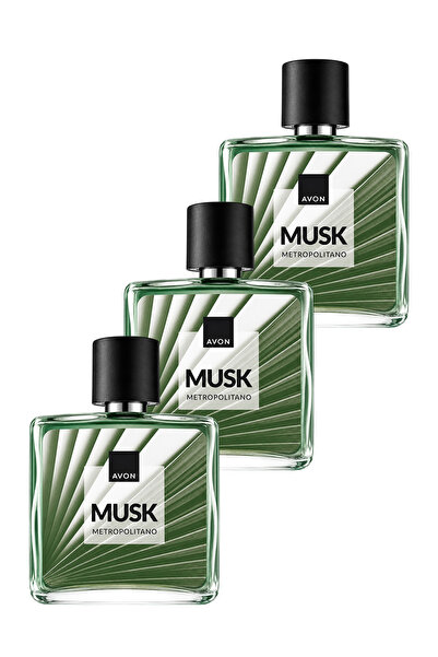 AVON Musk Metropolitano Erkek Parfüm Edt 75 Ml. Üçlü Set