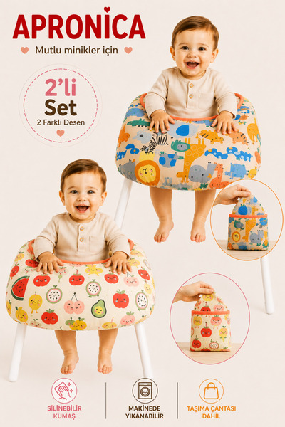 Apronica High Chair Cover Fruit-Tiger Pattern Set of 2