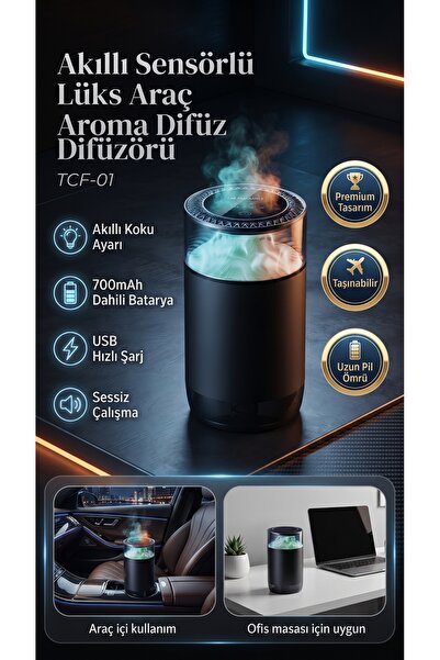 Genel Markalar Araç İçi Koku ve Nemlendirici Makine – USB Şarjlı Aroma Difüzö...
