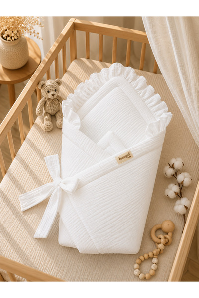Tomuycuk White 4Layer Muslin Baby Blanket 100% Cotton Natural Organic Sleepin...