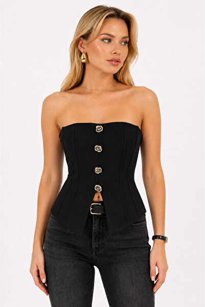 BeeYouStudio Black Strapless Bustier
