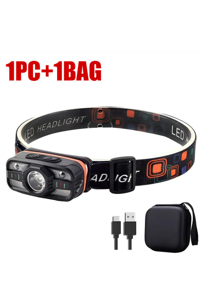Choice مصباح رأس LED قابل لإعادة الشحن عبر منفذ USB، مزود بـ 6 أوضاع إضاءة، و...