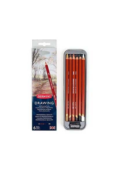 Derwent Drawing Yumuşak Uçlu Çizim Kalemi 6 Renk