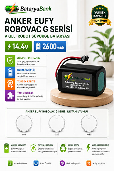 BataryaBank Anker Eufy RoboVac G Serisi (G10 / G20 / G30) Uyumlu Robot Süpürg...