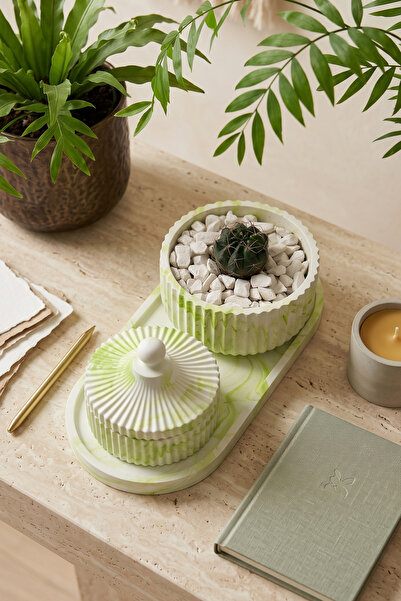 MORF Design Prisma Series - Cactus Concrete Cobalt & Tray Set / Multi-Purpose...