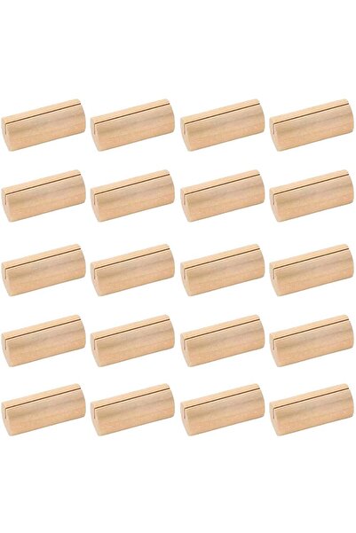 Choice WHITE 20pcs Rustic Wood Place Card Holders Wooden Holder Stand Card Ph...