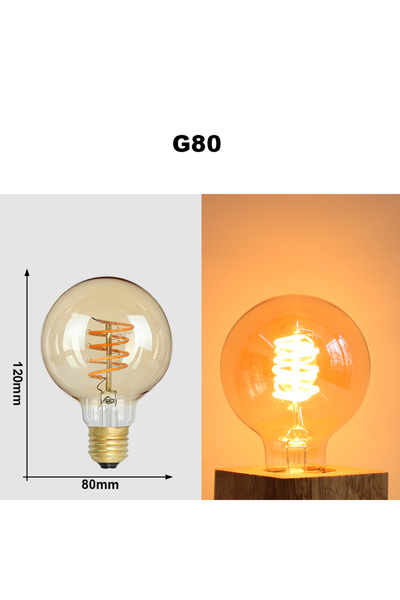 Choice 4W Yes Warm White G80 E27 LED Filament Light Bulb 220V 4W A60 ST64 T45...