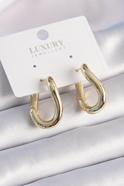 Inure Jewelry النحاس الذهب اللون هوب نموذج أقراط نسائية