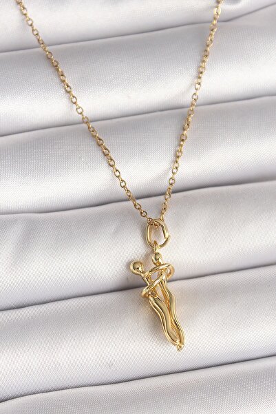 Inure Jewelry 316L Steel Gold Color Chain Hug Model Women's Necklace
