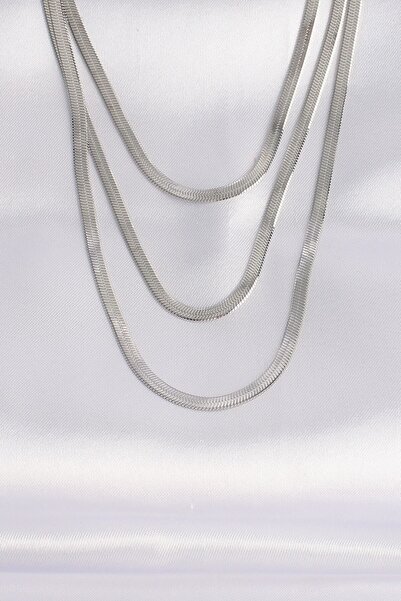 Inure Jewelry 316L Steel Italian Chain Silver Color Multiple Necklace