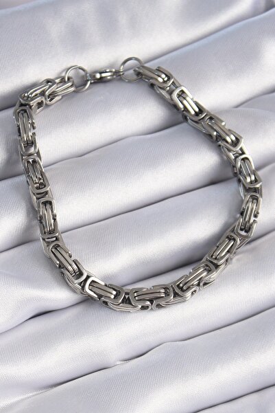 Inure Jewelry 316L Steel Silver Color King Chain Model Men's Bracelet