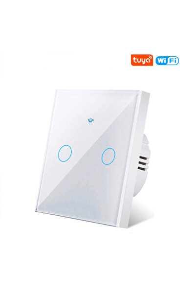 Choice4 2 GANG-White AXUS Wall Switches Work With Tuya Smart Life Home WiFi W...