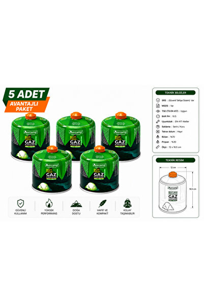Orcamp 450 Gram Setli Gaz Kartuşu 5'li set