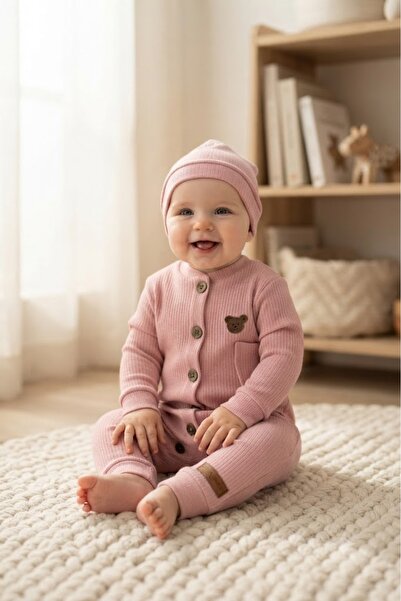 Erca Home Tekstil Ürünleri %100 Pamuklu Ayıcık Logolu Konforlu Şapkalı Bebek ...